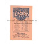 ILFORD FC Programme for the home League match v Oxford City 17/11/1934, slightly creased.