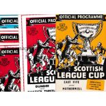 SCOTTISH LEAGUE CUP SEMI-FINALS Five programmes: 1954 East Fife v Motherwell, 1956 Dundee v