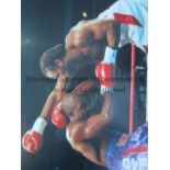 LENNOX LEWIS Twenty seven large colour photos with duplication of Lennox Lewis in action v Evander