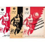 AUSTRIA Eight home programmes v Norway 1959, Czechoslovakia 1959, Greece 1967, Belgium 1959,