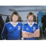 IPSWICH TOWN AUTOGRAPHS A 16 x 12 col photo of the Dutch duo Frans Thijsen and Arnold Muhren