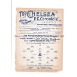 NEUTRAL AT CHELSEA 1909 Single sheet programme for the Army Cup match, 2nd Bat. Coldstream Guards