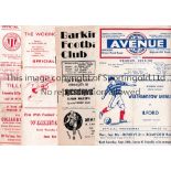 ILFORD F.C. Ten away programmes for 1955/6 season v Walthamstow Ave., Barking, Woking, Clapton