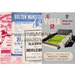 1940'S FOOTBALL PROGRAMMES Ten programmes including Aston Villa v Blackpool 10/9/49, Blackpool v