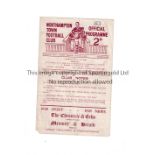 1945/6 FA CUP / NORTHAMPTON TOWN V CHELMSFORD CITY Programme for the tie at Northampton 17/11/