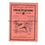 TOTTENHAM HOTSPUR V MANCHESTER UNITED 1913 Programme for the League match at Tottenham 31/3/1913,