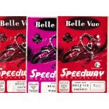 SPEEDWAY / BELLE VUE Fifty five home programmes: 1 X 1960, 2 X 1961, 1 x 1962, 9 X 1964, 9 X 1965