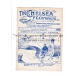 CHELSEA Programme for the home League match v Everton 20/2/1935, ex-binder and minor tear. Generally