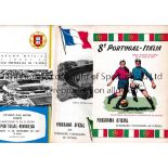 PORTUGAL FOOTBALL PROGRAMMES Eight home programmes v Italy 1957, France 1957, Norway 1967 price