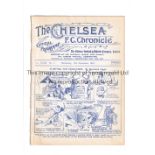 CHELSEA Programme for the home League match v Huddersfield 13/9/1933, ex-binder. Generally good