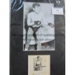 BOXING / JIMMY WILDE AUTOGRAPH Mounted montage of Jimmy Wilde, two pictures of Wilde, one with a