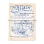CHELSEA Programme for the home League match v Birmingham 25/11/1933, ex-binder. Generally good