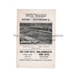 1945/6 FA CUP / DONCASTER ROVERS V ROTHERHAM UNITED Programme for the tie at Doncaster 17/11/1945,