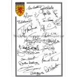 SCOTLAND AUTOGRAPHS A 12 x 8 Photographic crested sheet signed in fine black marker by 27 former