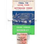 1959 FA CUP FINAL / NOTTINGHAM FOREST V LUTON TOWN Programme and ticket. Programme is slightly