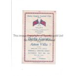 1945 MIDLAND CUP FINAL DERBY V ASTON VILLA Programme for the game at the Baseball Ground dated 26/