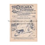 CHELSEA Programme for the home League match v Aston Villa 21/3/1936, ex-binder. Generally good