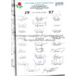 MICHAEL ATHERTON / LANCASHIRE 1997 AUTOGRAPHS Large Michael Atherton 1997 Benefit Brochure signed on