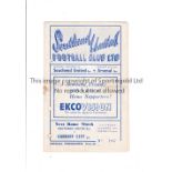 ARSENAL Programme for the away Football Combination match v Southend United 9/12/1950, 4 punched