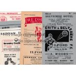 ILFORD F.C. Six away programmes in 1955/6 season v Erith & Belvedere AC, Redhill Friendly, Bromley