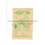 CHINGFORD TOWN V ILFORD 1950 FA CUP Programme for the FA Cup tie at Chingford 16/9/1950. Very good