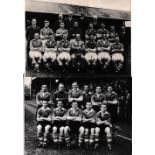 CARDIFF CITY Five original b/w team group Press photos with stamps on the reverse, 1944/5 slightly