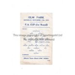 1945/6 FA CUP / READING V ALDERSHOT Single sheet programme for the tie at Reading 17/11/1945,