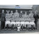 JACK CROMPTON AUTOGRAPH A 16 x 12 b/w photo of the 1948 FA Cup winners Man United posing with