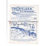 CHELSEA Programme for the home League match v Sunderland 19/1/1935, staple rusted away, team changes