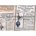 TOTTENHAM HOTSPUR 1946/7 Four programmes for the games at White Hart Lane against Manchester City