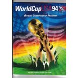 1994 WORLD CUP USA FINAL Programme for Brazil v Italy 17/7/1994 at the Rose Bowl. Very good
