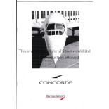 LENNOX LEWIS AUTOGRAPH / CONCORDE A Concord folder with information, menu and stationery and