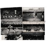 1912 OLYMPICS SWEDEN Six official photographic postcards: King at Lawn Tennis No. 34, The Javelin