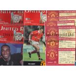 1998/9 MANCHESTER UNITED TREBLE SEASON Collection of programmes, 18 for the home games and 14 away