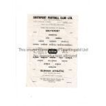 1945/6 FA CUP / SOUTHPORT V OLDHAM ATHLETIC Single sheet programme for the tie at Southport 17/11/