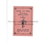 1945 WAR CUP FINAL CHELSEA V MILLWALL A pirate programme issued by W H Jones for the final at