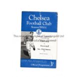 CHELSEA V ARSENAL 1951 Programme for the Combination Championship Final at Chelsea 17/2/1951,