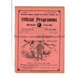 1910 FA CUP SEMI-FINAL AT TOTTENHAM Programme for Newcastle United v Swindon Town 26/3/1910, ex-