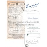CRICKET AUTOGRAPHS Five signed scorecards for matches at Lords, 3 Middlesex matches in 1958 with a