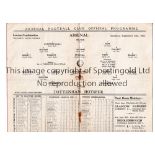 ARSENAL Programme for the home London Combination League match v Tottenham Hotspur 23/9/1933, slight