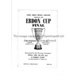 NEUTRAL AT ARSENAL Scarce programme for the Ebdon Cup Final, St. Bonaventure's School v Luton 6th