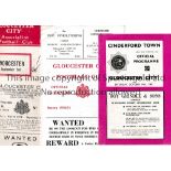 GLOUCESTER CITY HOMES 1954/5 TO 1970/1 Eight programmes for the games at Gloucester against 1954/5