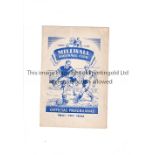 ARSENAL Programme for the away Football Combination match v Millwall 12/9/1949. Good