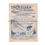 CHELSEA Programme for the home League match v Preston 18/4/1936, slight horizontal crease and team