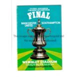 1976 FA CUP FINAL / BOBBY STOKES AUTOGRAPH Official programme signed on the front cover by the
