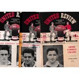 MANCHESTER UNITED Seven home programmes for season 1955/6 v WBA minor repair and score entered,