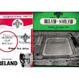 NORTHERN IRELAND FOOTBALL PROGRAMMES Seven home programmes v Scotland 1953, 1955 and 1959 slightly