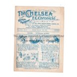 CHELSEA V TOTTENHAM HOTSPUR 1922 Programme for the League match at Chelsea 16/12/1922, slightly