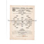 NEUTRAL AT ARSENAL Single sheet programme for Leyton Orient v Gorleston 3/12/1951 FA Cup 2nd Replay,