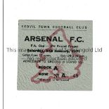 ARSENAL Ticket for the away FA Cup tie v Yeovil Town dated 2/1/1971 which was played in Arsenal's
